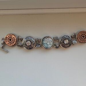 Silver and rose gold Bullet Bracelet